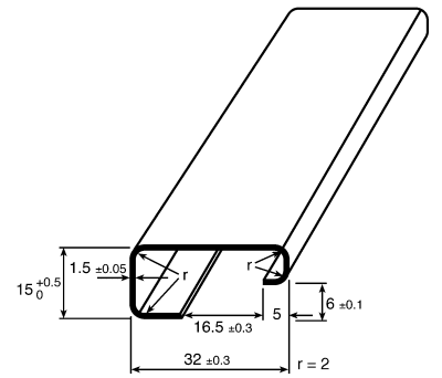 Product image for G type asymmetric plain DIN rail,1m