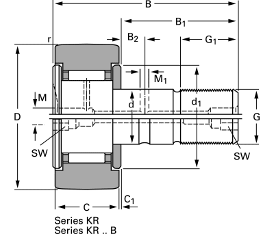 Product image for STUD TYPE TRACK ROLLERS KR 16X11