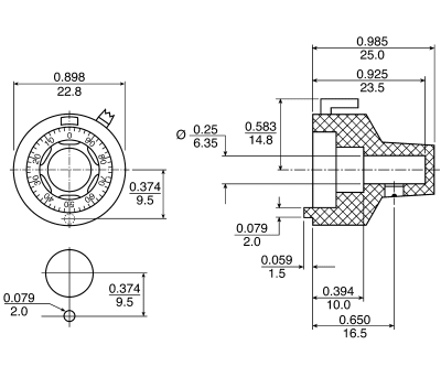 Product image for H23-6M 15 turns counting dial 22mm