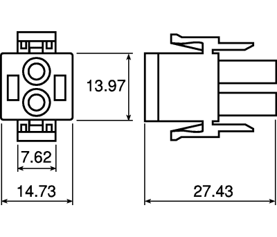 Product image for TE Connectivity, Universal MATE-N-LOK Male Connector Housing, 6.35mm Pitch, 3 Way, 1 Row