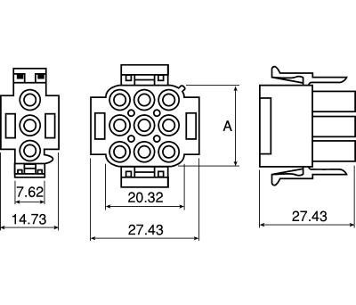 Product image for 15 way white plug housing