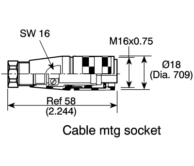 Product image for 5 way IP67 straight DIN cable socket,5A