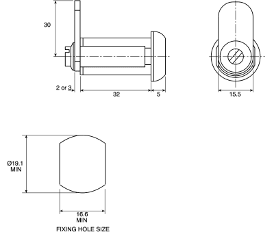 Product image for 180 DEG CAMLOCK,32MM HOUSING