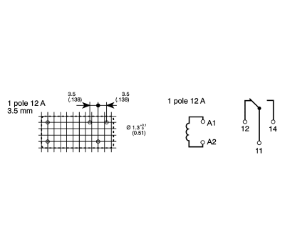 Product image for SPDT PCB POWER RELAY,12A 24VAC COIL