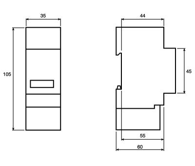 Product image for 5 DIGIT 2 MODULE WIDE HOUR METER,230VAC