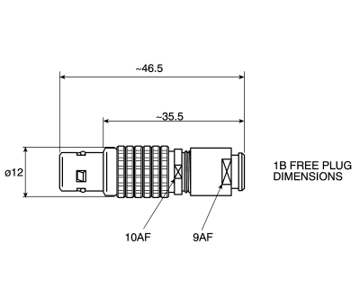 Product image for Lemo Solder Connector, 8 Contacts, Cable Mount