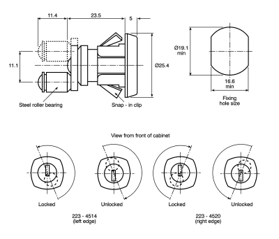 Product image for RIGHT EDGE MULTIDRAW LOCK,23.5MM HOUSING