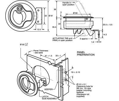 Product image for POLYCARBONATE FLUSHFITTING LOCKING LATCH