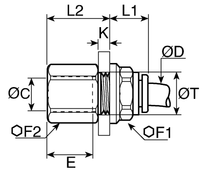 Product image for Female bulkhead push-in conn,G1/8x6mm