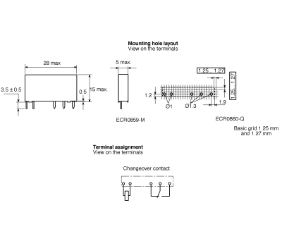 Product image for SPDT miniature power relay,6A 12Vdc coil