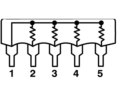 Product image for 4-BUSSED THICK FILM RESISTOR,1K 0.2W