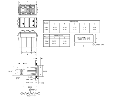 Product image for 3683 digital pushbutton pot,10K 2W