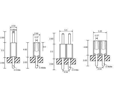 Product image for 32 way 1 row through board header,1.27mm