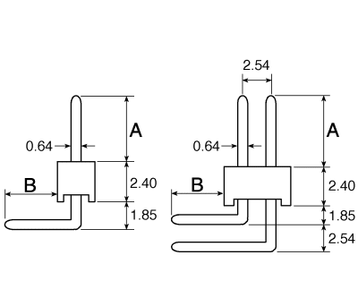 Product image for 72 way r/a header,12.5mm,2.5mm,size4