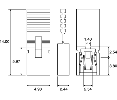 Product image for Black 2 way closed shorting link,2.54mm