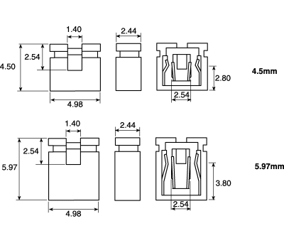 Product image for Black 2 way open shorting link,2.54mm