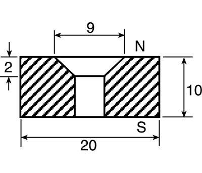 Product image for Centre pole magnet,20mm dia