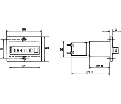 Product image for NON RESET PANEL MOUNT COUNTER,240VAC