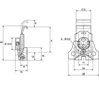 Product image for STAINLESS STEEL TURN LATCH