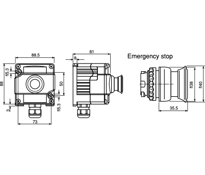 Product image for SINGLE EMERGENCY STOP CONTROL STATION