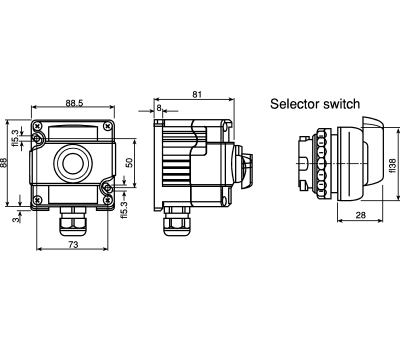 Product image for SINGLE GANG 2 POSITION SELECTOR STATION