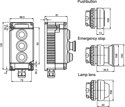 Product image for Bartec Control Station Switch - NO/NC, IP66, IP67