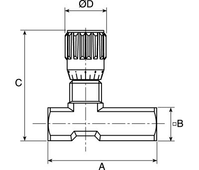 Product image for 3/8in BSP 1 acting flow control valve