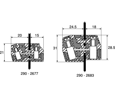 Product image for 10MM THROUGH PANEL TERMINAL BLOCK,76A