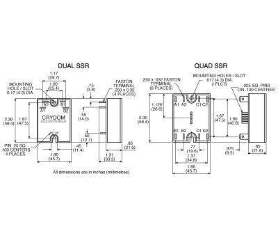 Product image for 2 O/P SSR,40A RMS 24-280VAC