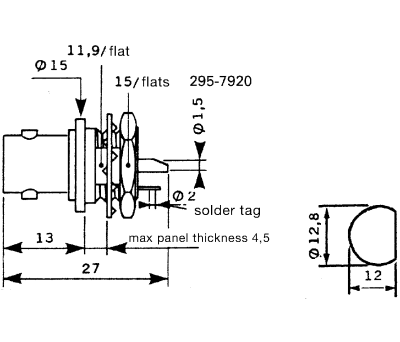 Product image for INSUL BNC BULKHEAD SKT,50OHM 4.5MM THICK