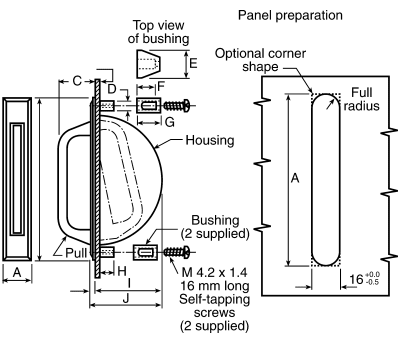 Product image for CONCEALED PULL HANDLE, L