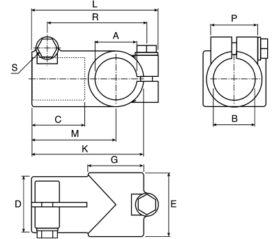 Product image for W DIE-CAST AL ANGLE CLAMP,50MM OD TUBE