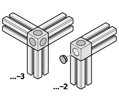 Product image for CUBE CONNECTOR, 2 PROFILES 45X45MM