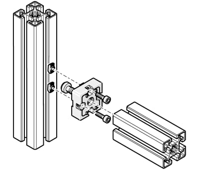 Product image for 40X40MM PROFILE T-CONNECTOR, 10MM GROOVE