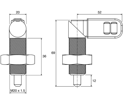 Product image for Index plungr,cam action,l/nut,steel,12mm