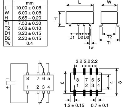 Product image for DPDT RELAY ULTRA-HI SENSITIVE, 2A 5VDC