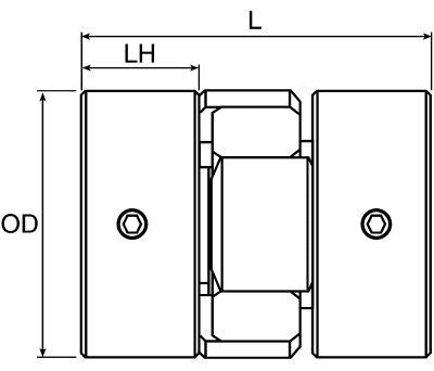 Product image for Ruland Jaw Coupling MJS25-8-A, Set Screw