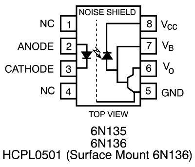 Product image for OPTO-ISOLATOR,HCPL0531 SOIC8 1MB/S