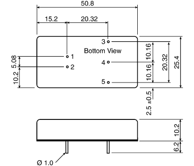 Product image for TEL 15-2422 pcb mount DC-DC,+/-12V 15W