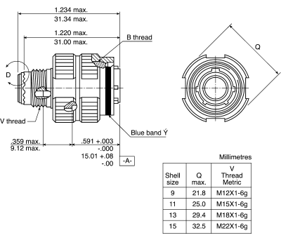 Product image for Cable Plug, 22 Way, Skt Contacts, Key N