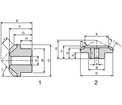 Product image for Delrin bevel gear, 0.5 module 20 teeth