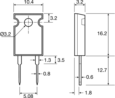 Product image for LTO50 Power Resistor T/F 2R2 50W TO220