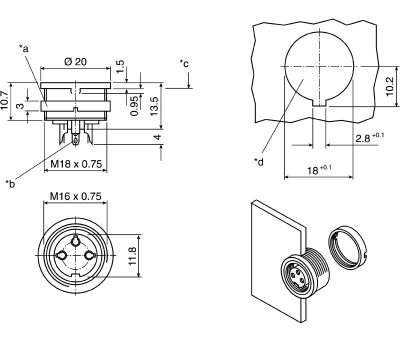 Product image for DIN,CHASSIS,SOCKET,5W,STRAIGHT,KFV50//6