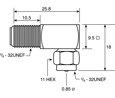 Product image for F series elbow adaptor plug - Jack