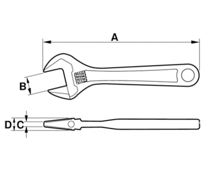 Product image for 8"" Chrome Adjustable Wrench