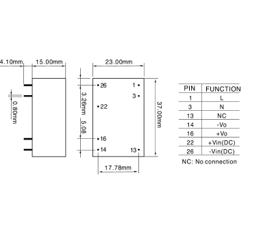 Product image for Power Supply,Encapsulated,PCB mount,3W