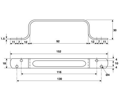 Product image for Pressed Steel Handle. 152mm L