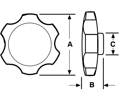 Product image for Rosette thumb screw knob,M10