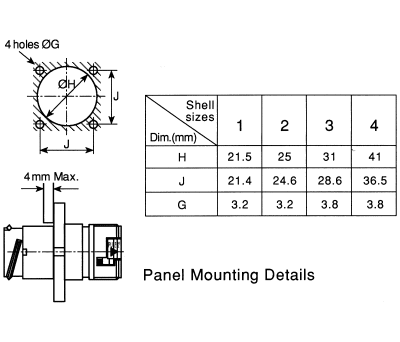 Product image for 9 way chassis skt,10A 1.6mm pin,shell 2