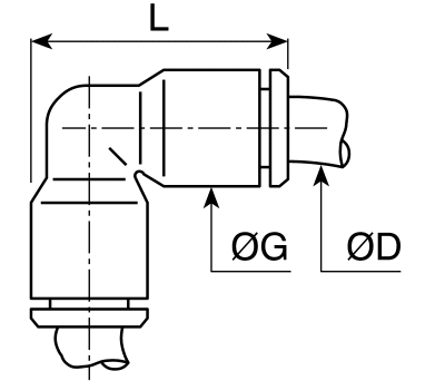 Product image for Legris Pneumatic Elbow Tube-to-Tube Adapter Push In 10 mm to Push In 10 mm